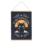 Eleanoras In My Witch Era Bat Cat Fabric Wall Hanging 