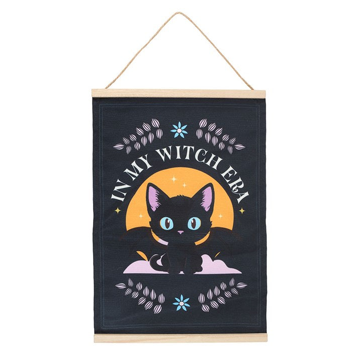 Eleanoras In My Witch Era Bat Cat Fabric Wall Hanging 