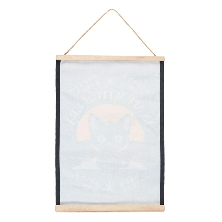 Eleanoras In My Witch Era Bat Cat Fabric Wall Hanging 