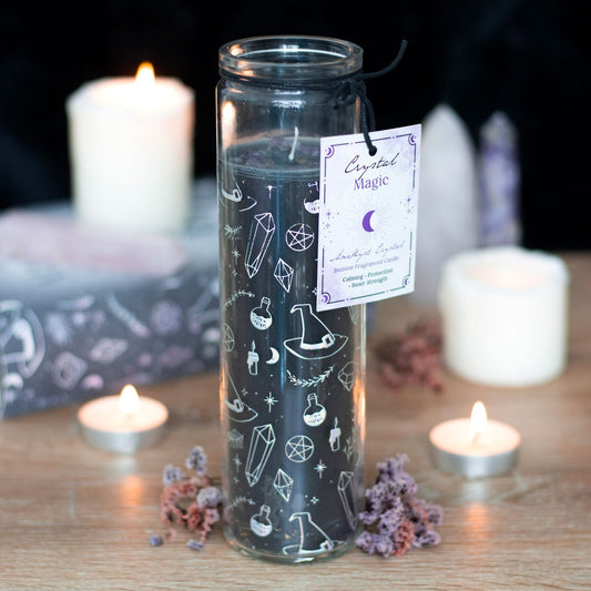 Eleanoras CRYSTAL WITCH JASMINE TUBE CANDLE WITH AMETHYST CHIPS Candles