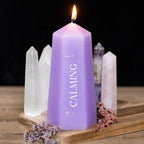 Eleanoras Calming Crystal Candle With Rough Amethyst Candles