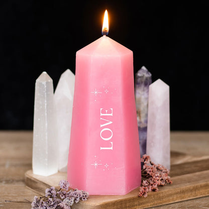 Eleanoras LOVE CRYSTAL CANDLE WITH ROUGH ROSE QUARTZ Candles