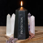 Eleanoras Protection Crystal Candle With Rough Black Obsidian Candles