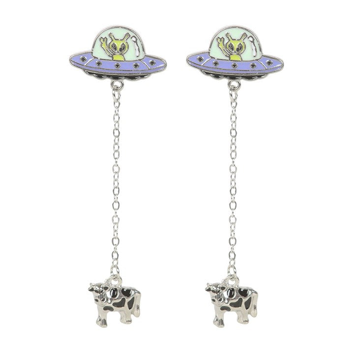 Glow in the Dark Alien Abduction Dangle Earrings