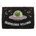 Black Earthlings Welcome Alien UFO Doormat