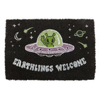 Black Earthlings Welcome Alien UFO Doormat