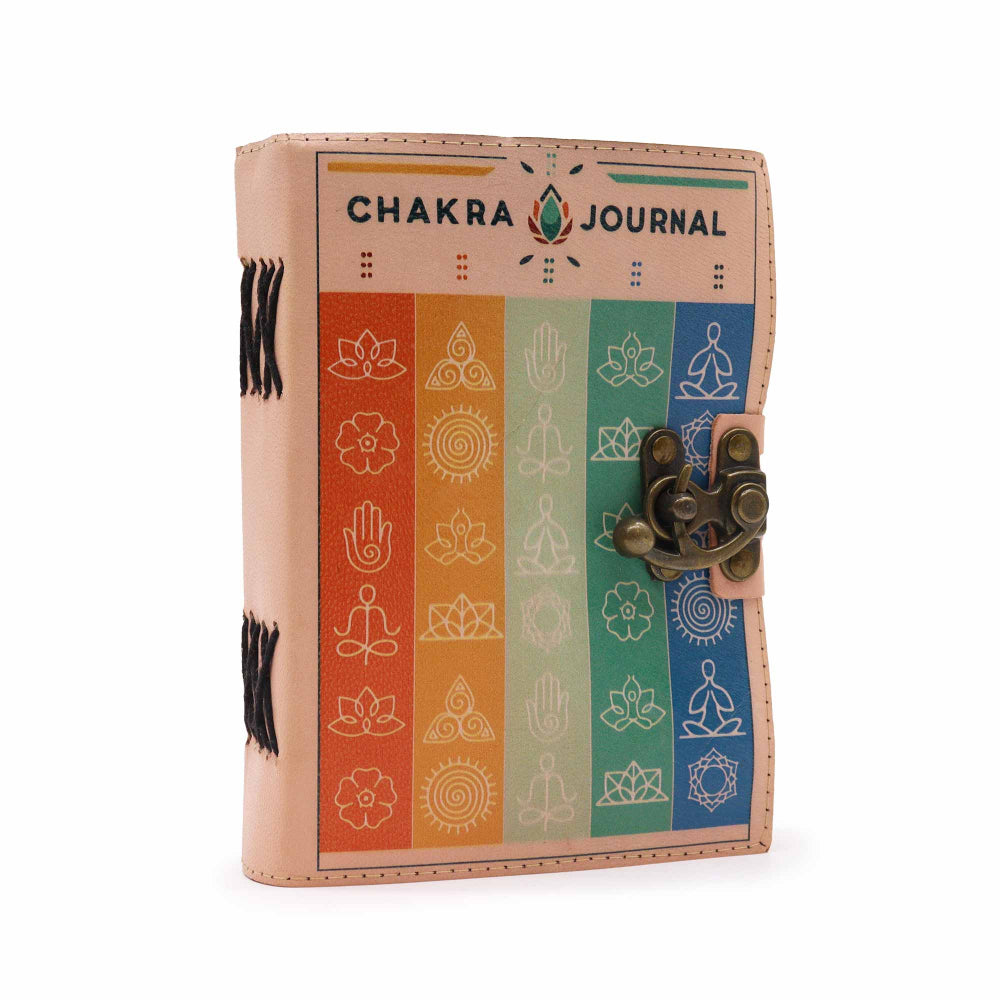 Chakra Journal with colorful design on a white background