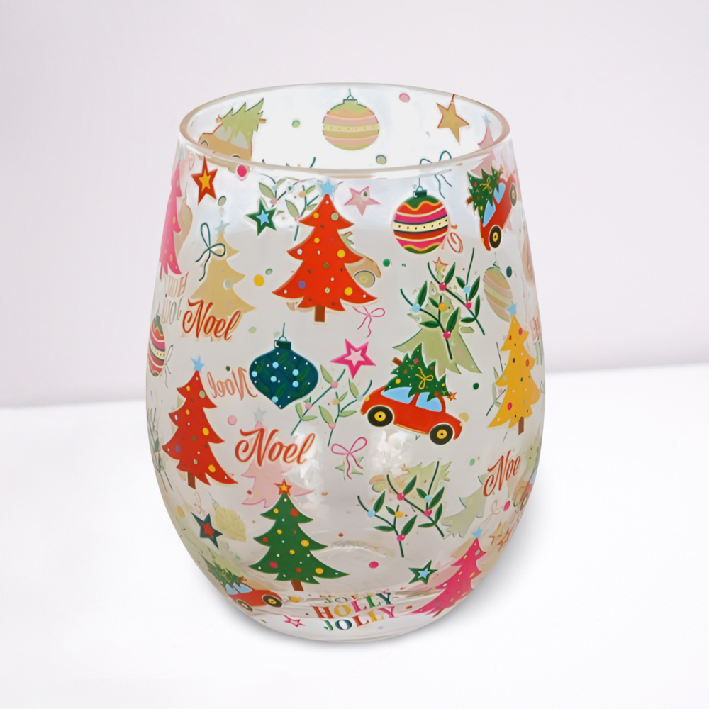 Christmas Wine Glass