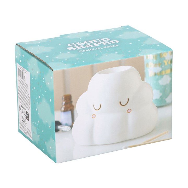 Cloud-shaped product in a box with a light blue design