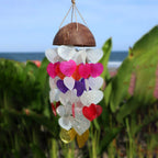 Eleanoras Big Hearts Coconut & Capiz Windchimes Windchimes