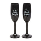 Eleanoras Set of 2 Dead Thirsty Champagne Flutes Glassware