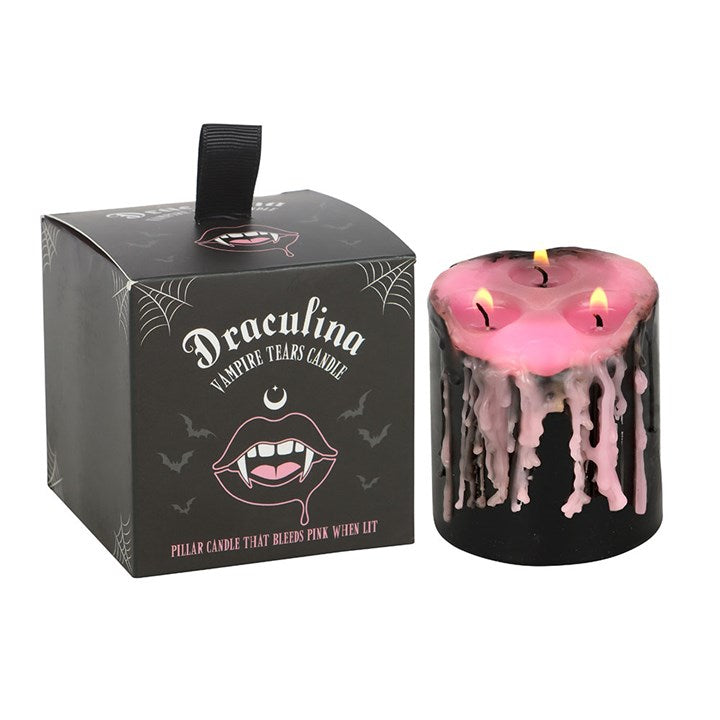 Eleanoras Small Pink Vampire Tears Pillar Candle Candles