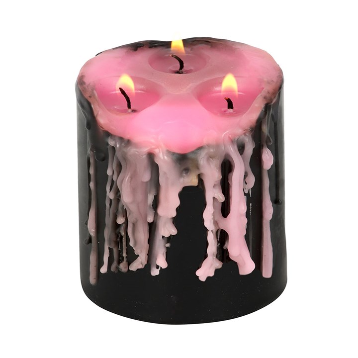 Eleanoras Small Pink Vampire Tears Pillar Candle Candles