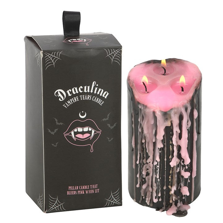 Eleanoras Large Pink Vampire Tears Pillar Candle Candles