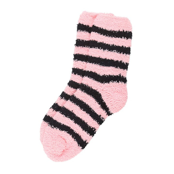 Eleanoras Pink and Black Striped Socks in Coffin Gift Box Socks