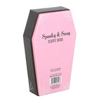 Eleanoras Pink and Black Striped Socks in Coffin Gift Box Socks
