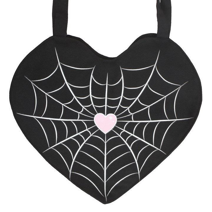 Eleanoras Spiderweb Heart Satin Tote Bag Totes & Shopping Bags