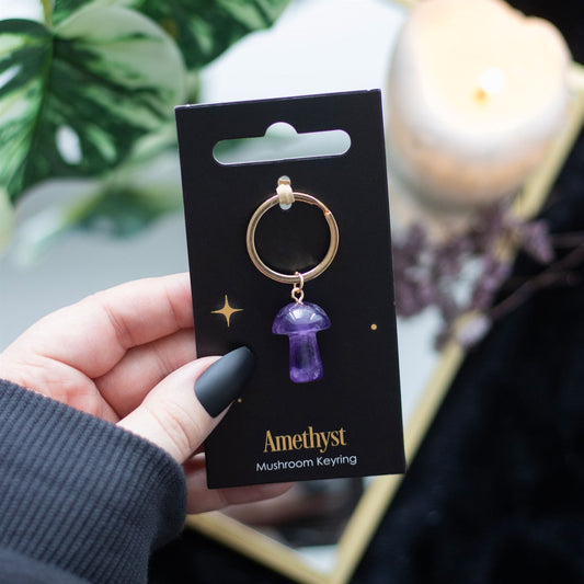 Eleanoras AMETHYST CRYSTAL MUSHROOM KEYRING Keyrings