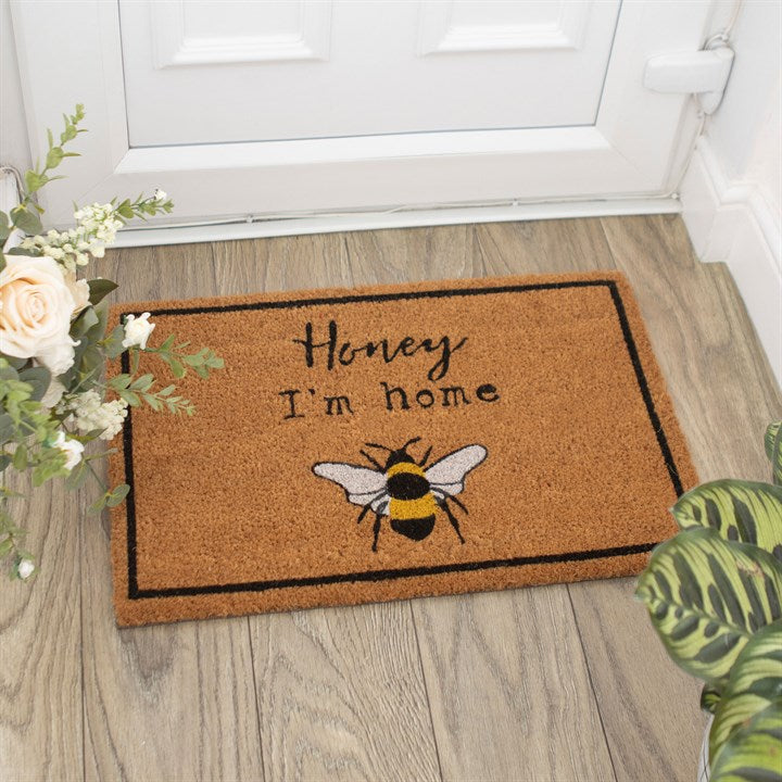 Eleanoras HONEY I'M HOME BEE NATURAL DOORMAT Doormats