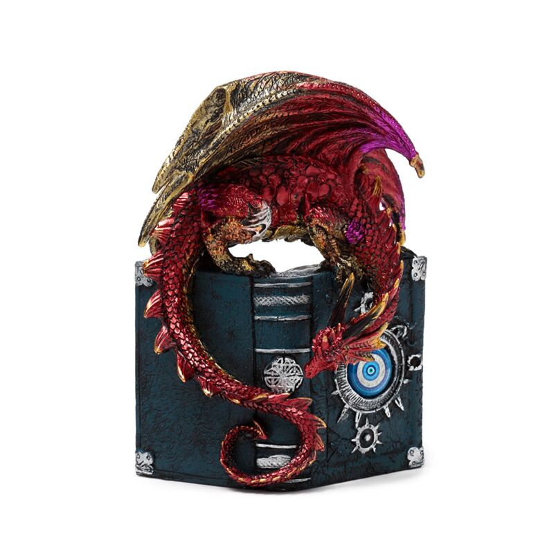 Eleanoras Enchanted Nightmare All Seeing Book Fire Dragon Figurines & Sculptures