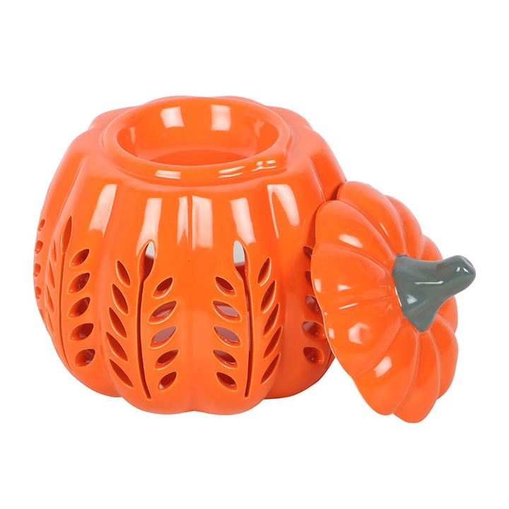 Eleanoras Orange Leaf Cut Out Pumpkin Oil Burner and Wax Warmer 