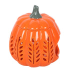 Eleanoras Orange Leaf Cut Out Pumpkin Oil Burner and Wax Warmer 