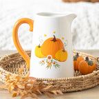 Eleanoras Autumn Pumpkin Ceramic Flower Jug Vases