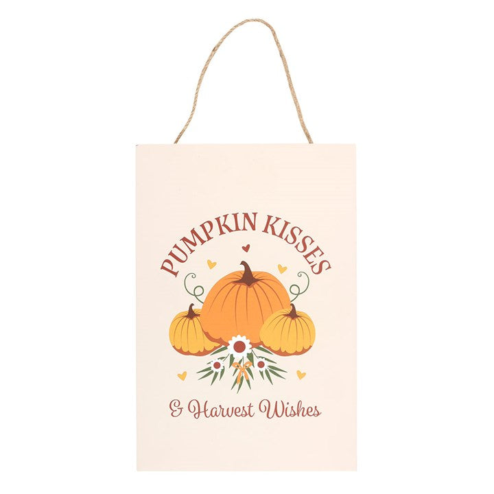 Eleanoras Pumpkin Kisses & Harvest Wishes Hanging Sign 