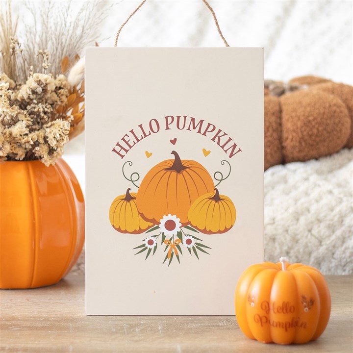 Eleanoras Autumn Days Hello Pumpkin Hanging Sign 