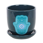 Hand of Hamsa Ceramic Plant Pot