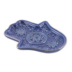 Dark Blue Hand of Hamsa Incense Holder and Trinket Dish