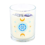 Under Watchful Eyes White Rose Candle with Crystals