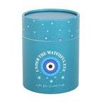 Under Watchful Eyes White Rose Candle with Crystals