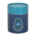 Hand of Hamsa White Rose Candle with Crystals