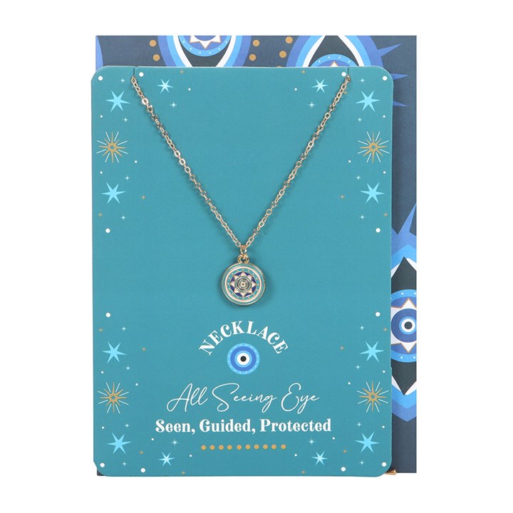All Seeing Eye Necklace on Greeting Card