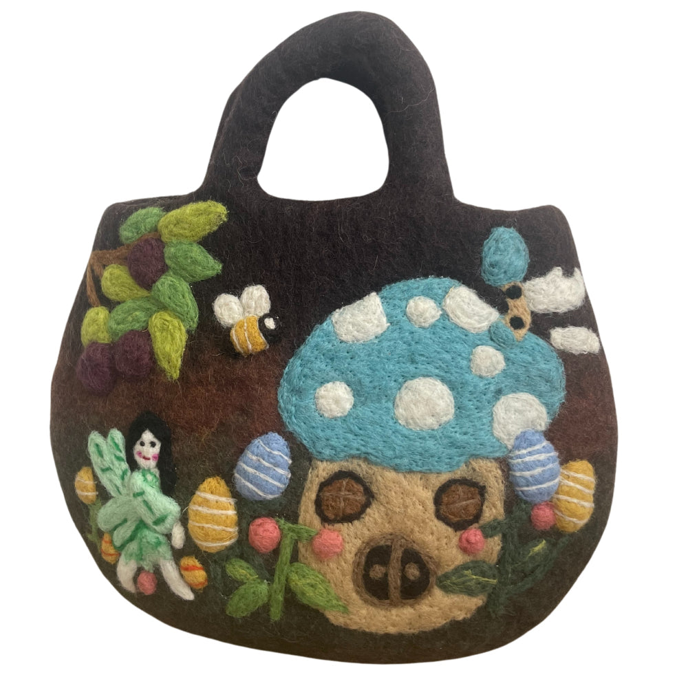 Eleanoras Fairy Garden Felted Bag Bags & Purses