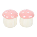 Pink Mushroom Salt and Pepper Shakers