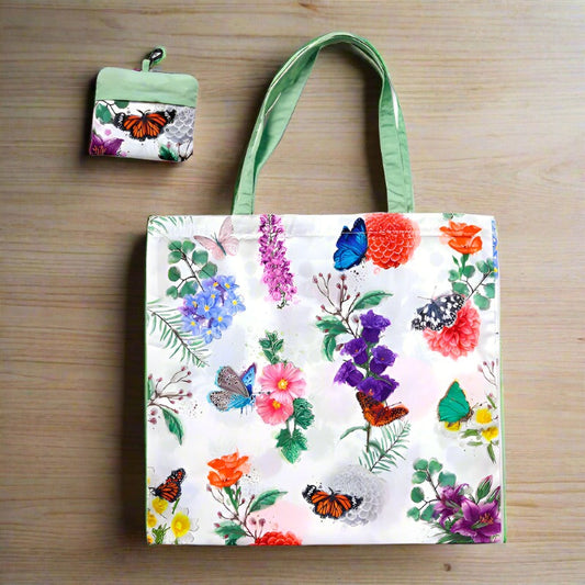 BUTTERFLY MEADOWS FOLDABLE SHOPPING BAG Bags & Purses from Eleanoras