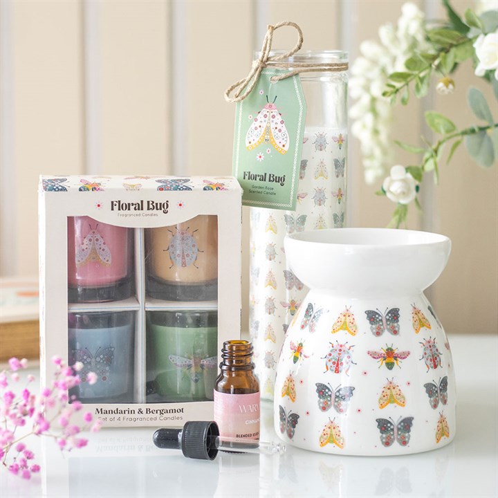 Eleanoras Floral Bug Garden Rose Tube Candle Candles