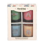 Eleanoras Set of 4 Floral Bug Mandarin & Bergamot Candles Candles