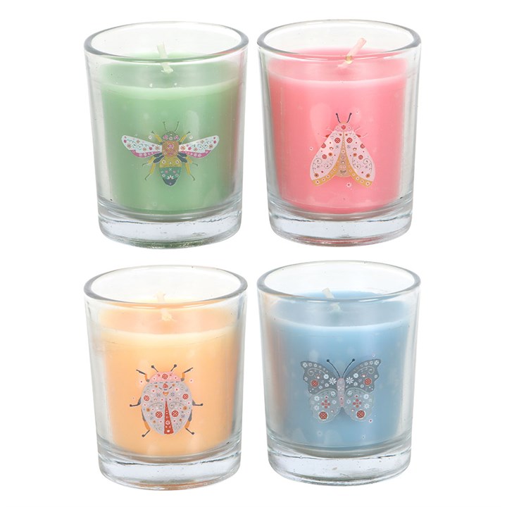 Eleanoras Set of 4 Floral Bug Mandarin & Bergamot Candles Candles