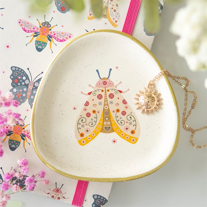 Eleanoras Floral Moth Trinket Dish 