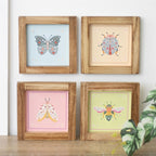Eleanoras Set of 4 Floral Bug Framed Wall Art Prints 