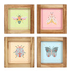 Eleanoras Set of 4 Floral Bug Framed Wall Art Prints 