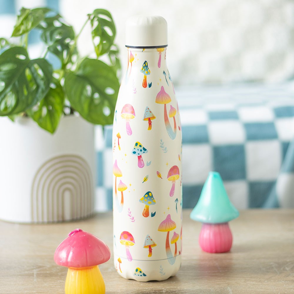 Eleanoras FUNKY FUNGI MUSHROOM PRINT WATER BOTTLE Bottles & Flasks