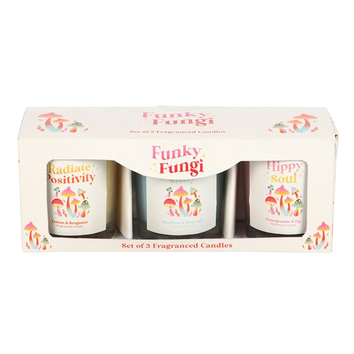 Eleanoras Set of 3 Funky Fungi Mushroom Votive Candles Candles