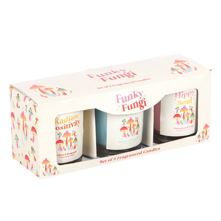 Eleanoras Set of 3 Funky Fungi Mushroom Votive Candles Candles