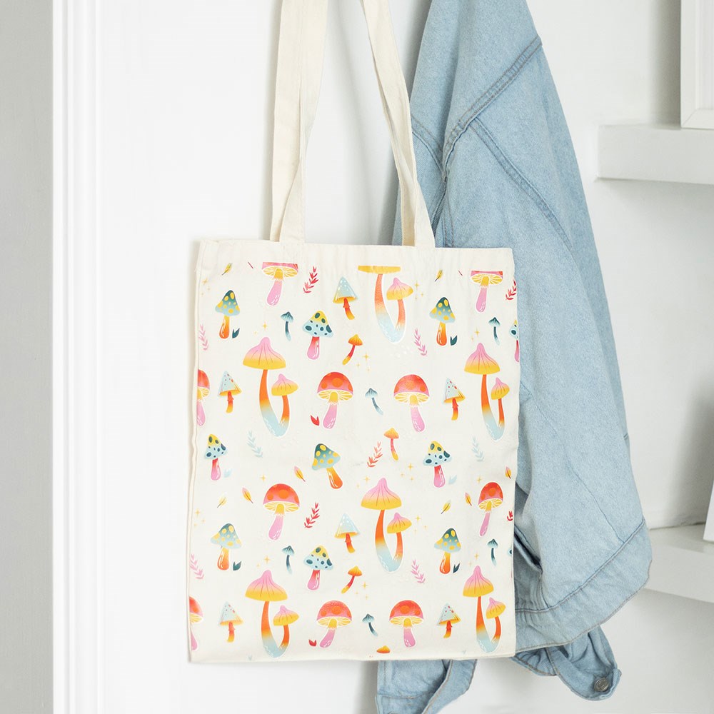 Eleanoras Funky Fungi Mushroom Tote Bag Totes & Shopping Bags