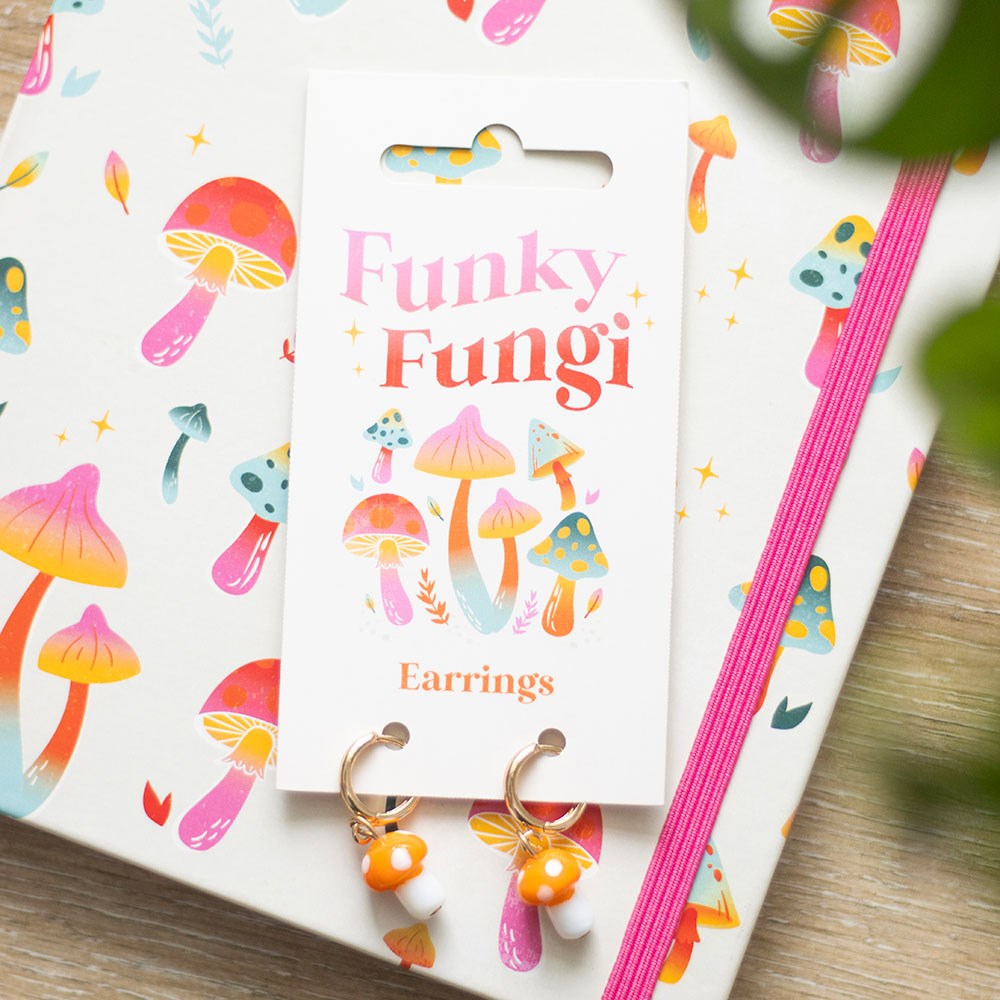 Eleanoras Orange Mushroom Dangle Earrings Jewellery