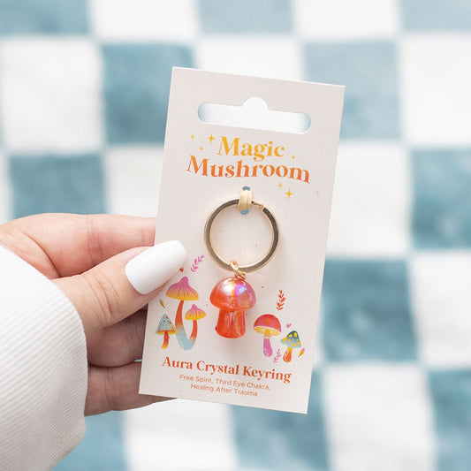 Eleanoras ORANGE AURA CRYSTAL MUSHROOM KEYRING Keyrings